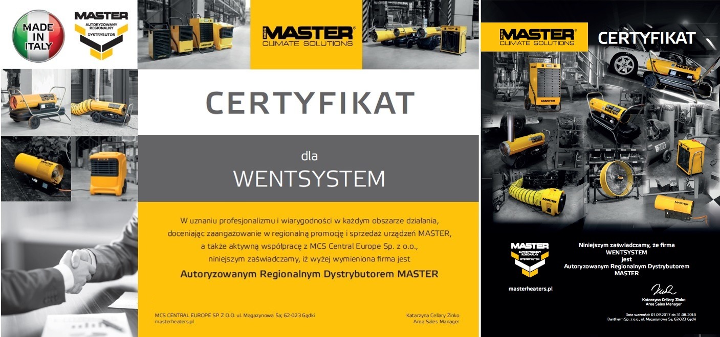 certyfikat wentsystem master