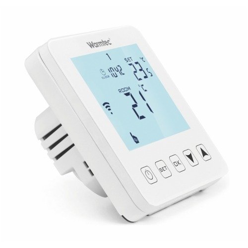 Regulator temperatury Warmtec PRT-01i-B (beznapięciowy) na białym tle