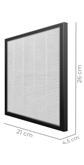 Kaseta filtracyjna filtr HEPA H11 do osuszacza powietrza DH-20S Cube ION - wymiary produktu