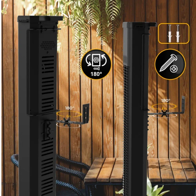 2w1 Promiennik podczerwieni ciepła tarasowy TOR 8 poziomów 2000W pilot - Do powierzchni ok. 20 m² – ogród zimowy, altana, taras lub małe pomieszczenia.