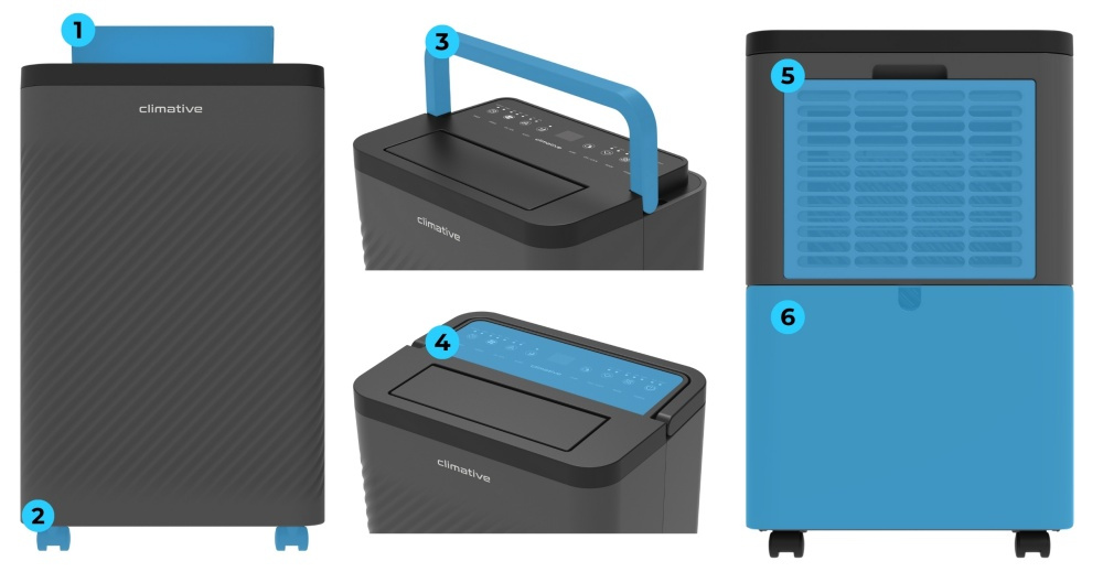 Oczyszczacz powietrza 100 m3 pochłaniacz wilgoci 12l Nexi UV ION  HEPA 20m² - Trzy prędkości wentylatora – MIN, MID, MAX dla różnej intensywności.