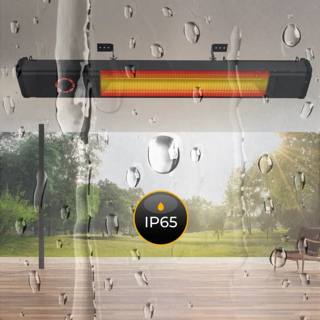 2w1 Promiennik podczerwieni ciepła tarasowy TOR 8 poziomów 2000W pilot - Czujnik przechylenia w trybie stojącym – auto-wyłączenie po przewróceniu.