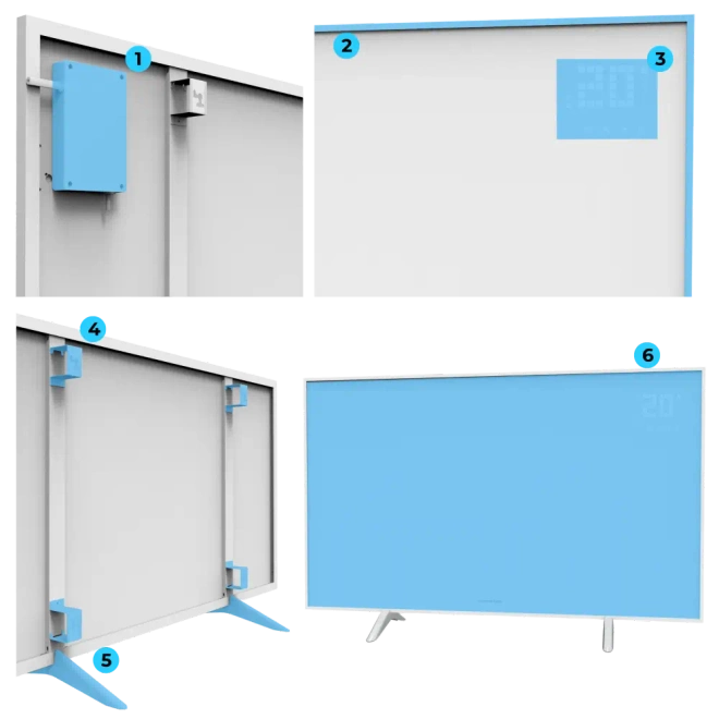 Panel grzewczy na podczerwień promiennik elektryczny WarmUp 770W WiFi LED - Zbliżenie na włókno węglowe – element grzewczy w technologii carbon crystal.