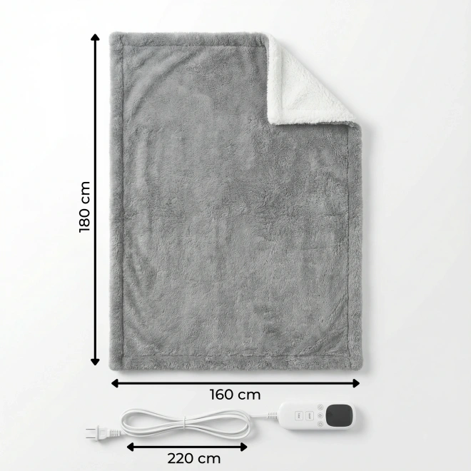 Koc elektryczny 220W Duży Gruby XXL 180x160 SoftyHeat mata grzewcza LCD - Parametry techniczne