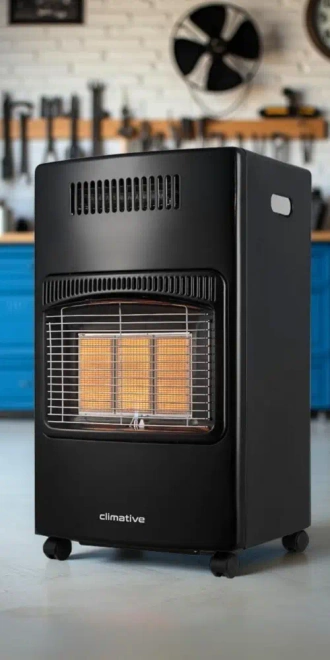 Piecyk gazowy na butlę 2w1 elektryczny grzejnik 5,8kW farelka reduktor 84m² - Ceramiczne płytki klasy A – równomierne ciepło i długowieczność.