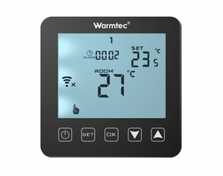 Regulator temperatury Warmtec PRT-01i-B-Cz (beznapięciowy) z funkcją Wi-Fi i dotykowym wyświetlaczem