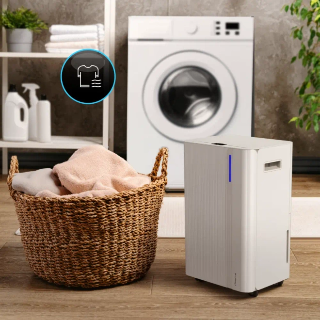 Osuszacz Powietrza Climative DH-20 Cube ION Pochłaniacz Wilgoci 20L WIFi - Osuszacz z trybem pranie, szybkie schnięcie ubrań, mniej zapachu wilgoci.