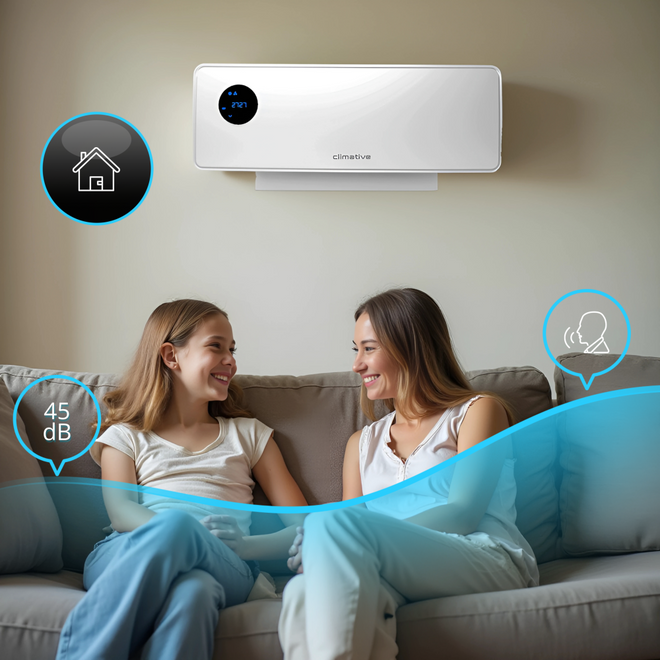 Grzejnik elektryczny SwingAir kurtyna powietrzna 2000W PTC mocna farelka - Panel grzewczy z matowym wykończeniem – elegancki wygląd pasujący do każdego wnętrza.