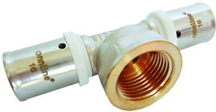 Trójnik zaprasowywany gw 25mm x 1/2