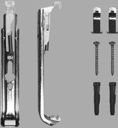 Zestaw (komplet) zawieszeń szynowych MCA-D do grzejników płytowych bez zaczepów o wysokości 200mm typu: CV 21s, CV 22 / FCV 21s, FCV 22 / RCV 21s, RCV 22