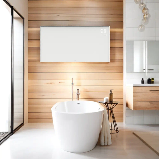 Panel grzewczy na podczerwień promiennik elektryczny WarmUp 770W WiFi LED - Panel stojący na nóżkach – mobilne rozwiązanie bez wiercenia w ścianie.