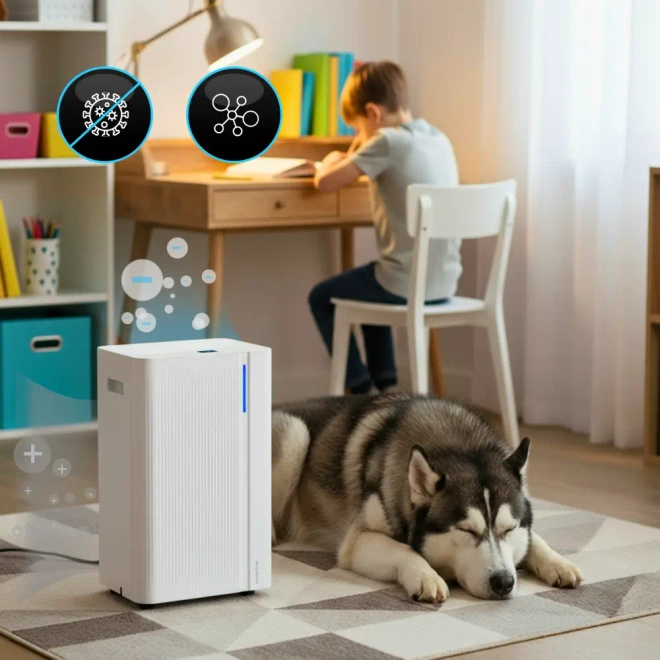 Osuszacz Powietrza Climative DH-20 Cube ION Pochłaniacz Wilgoci 20L WIFi - Pochłaniacz wilgoci 40 m², zbiornik 4,5 l z auto stop, rurka odpływowa w zestawie.