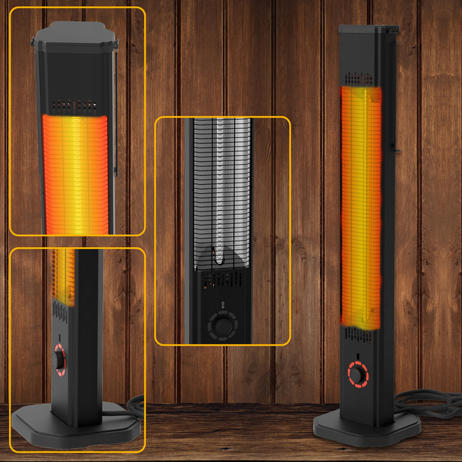2w1 Promiennik podczerwieni ciepła tarasowy TOR 8 poziomów 2000W pilot - Żarnik z włókna węglowego – długowieczność do 10 000 h i wysoka efektywność.