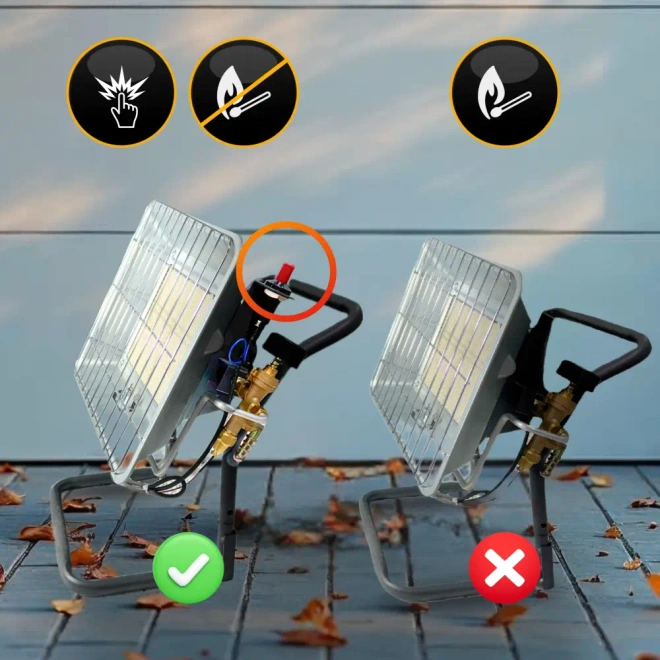 Promiennik gazowy słoneczko 4,5 kw uchwyt na butlę zapalnik PIEZO reduktor - Promiennik ceramiczny 4,5 kW – ogrzewanie powierzchni 20–80 m².