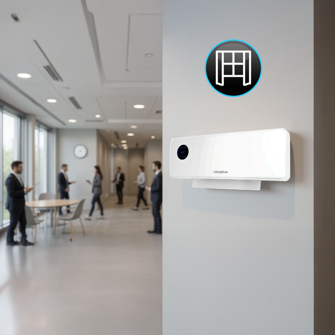 Grzejnik elektryczny SwingAir kurtyna powietrzna 2000W PTC mocna farelka - Funkcja otwartego okna – automatyczne wyłączenie przy nagłym spadku temperatury.