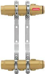 Rozdzielacz stalowy w kolorze mosiężnym Onnline do c.o. 1 1/4