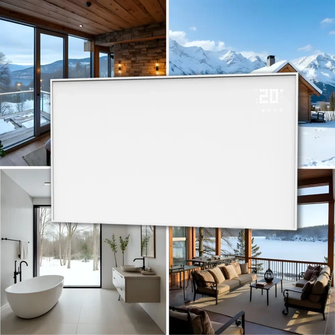 Panel grzewczy na podczerwień promiennik elektryczny WarmUp 770W WiFi LED - Promiennik na tarasie pod zadaszeniem – skuteczne ogrzewanie na zewnątrz przy niskim poborze energii.